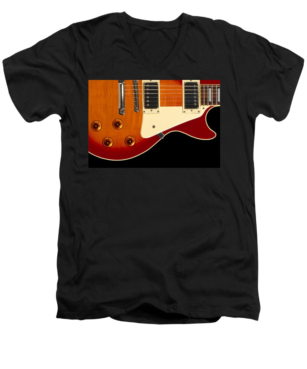 Rock And Roll Men's V-Neck T-Shirt featuring the photograph Electric Guitar 4 by Mike McGlothlen