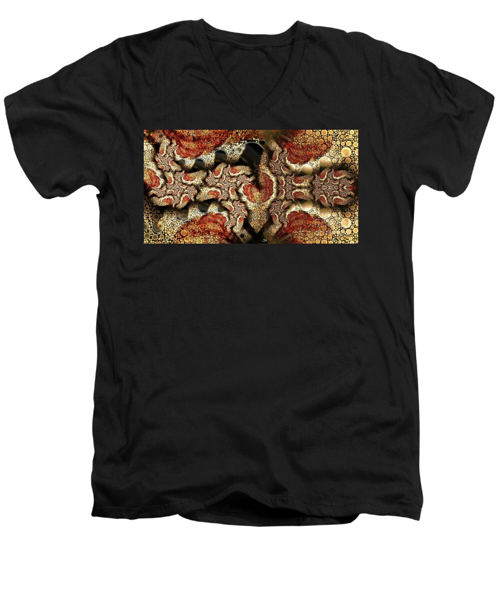 Abstract Men's V-Neck T-Shirt featuring the digital art Embedded by Ronald Bissett