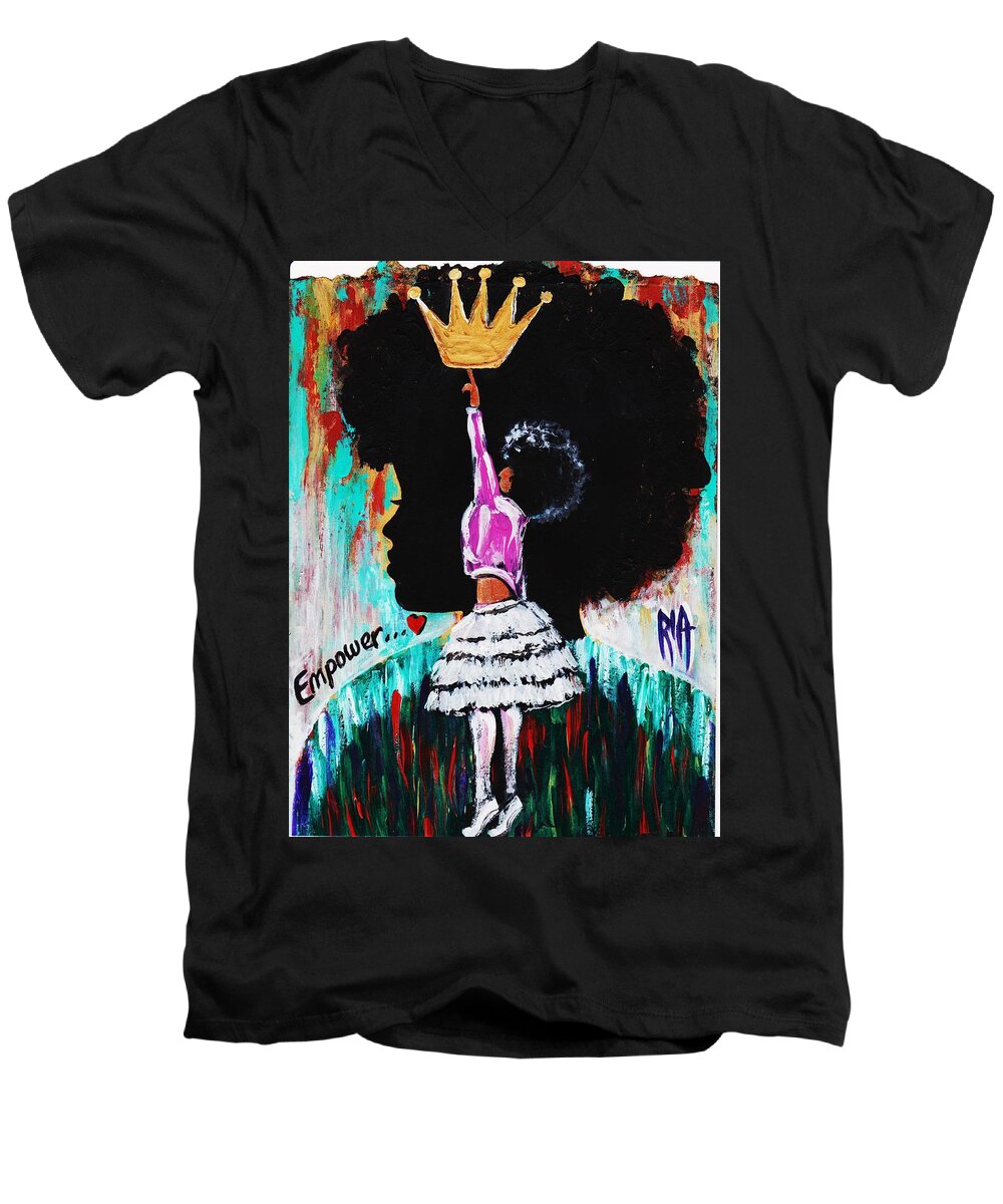 Artbyria Men's V-Neck T-Shirt featuring the photograph Empower by Artist RiA