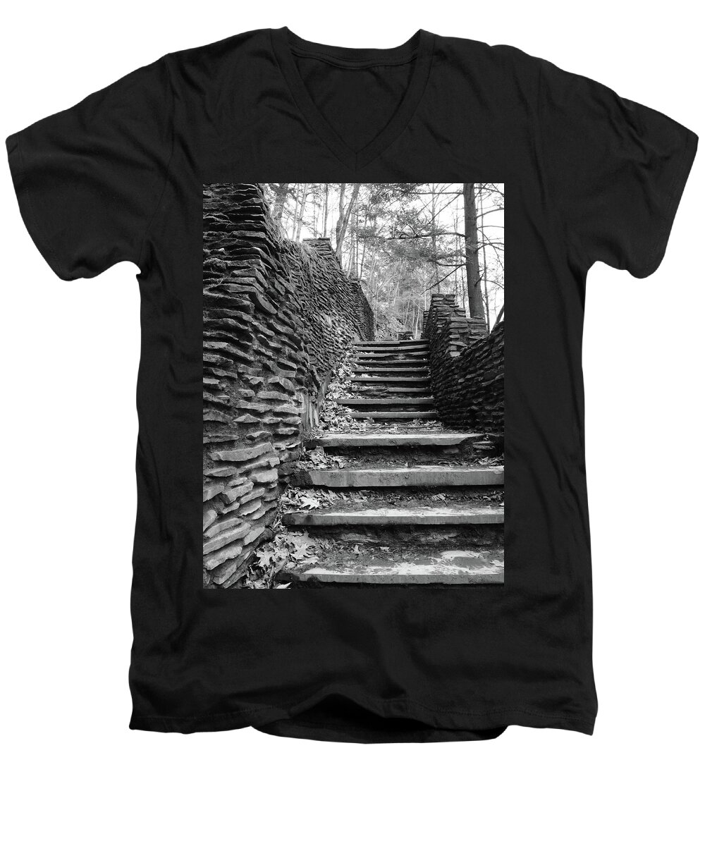 Letchworth Men's V-Neck T-Shirt featuring the photograph Emptiness Spoke Eloquently by Char Szabo-Perricelli