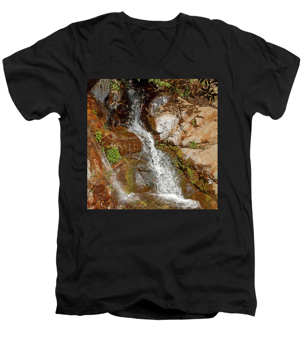 Etiwanda Waterfalls Men's V-Neck T-Shirt featuring the photograph Etiwanda Waterfalls by Viktor Savchenko
