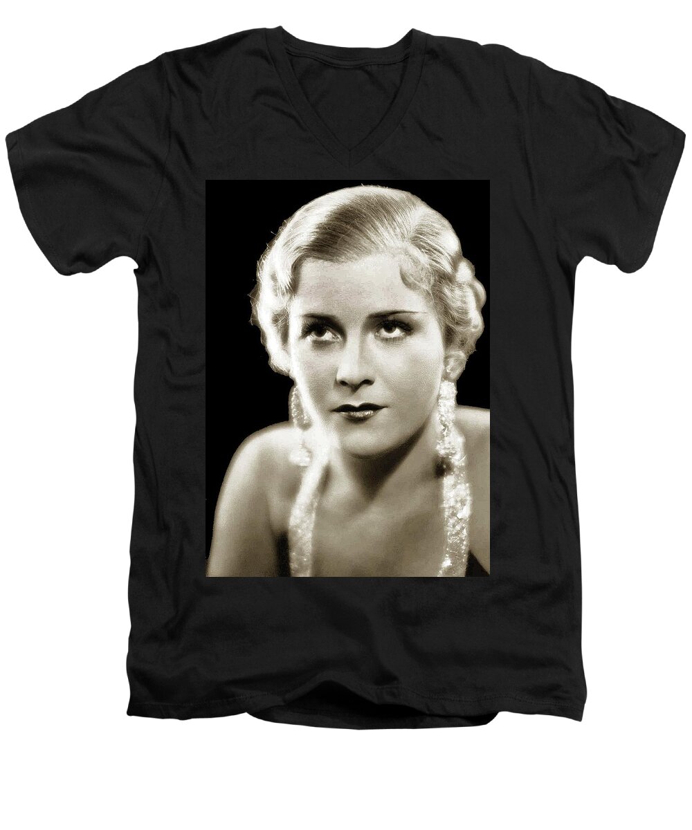 Eva Braun Circa 1935 Men's V-Neck T-Shirt featuring the photograph Eva Braun circa 1935 by David Lee Guss