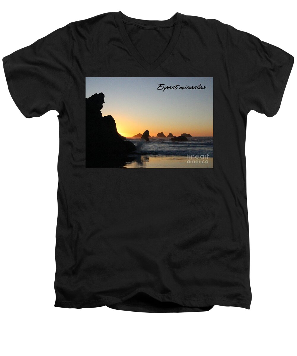 Sale Men's V-Neck T-Shirt featuring the photograph Expect Miracles by Jenny Revitz Soper