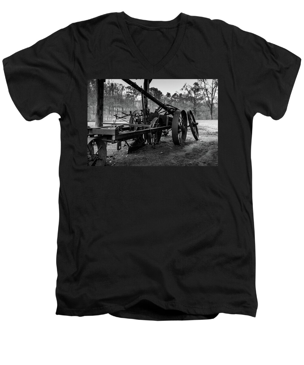 Farming Men's V-Neck T-Shirt featuring the photograph Farming Equipment by Doug Camara