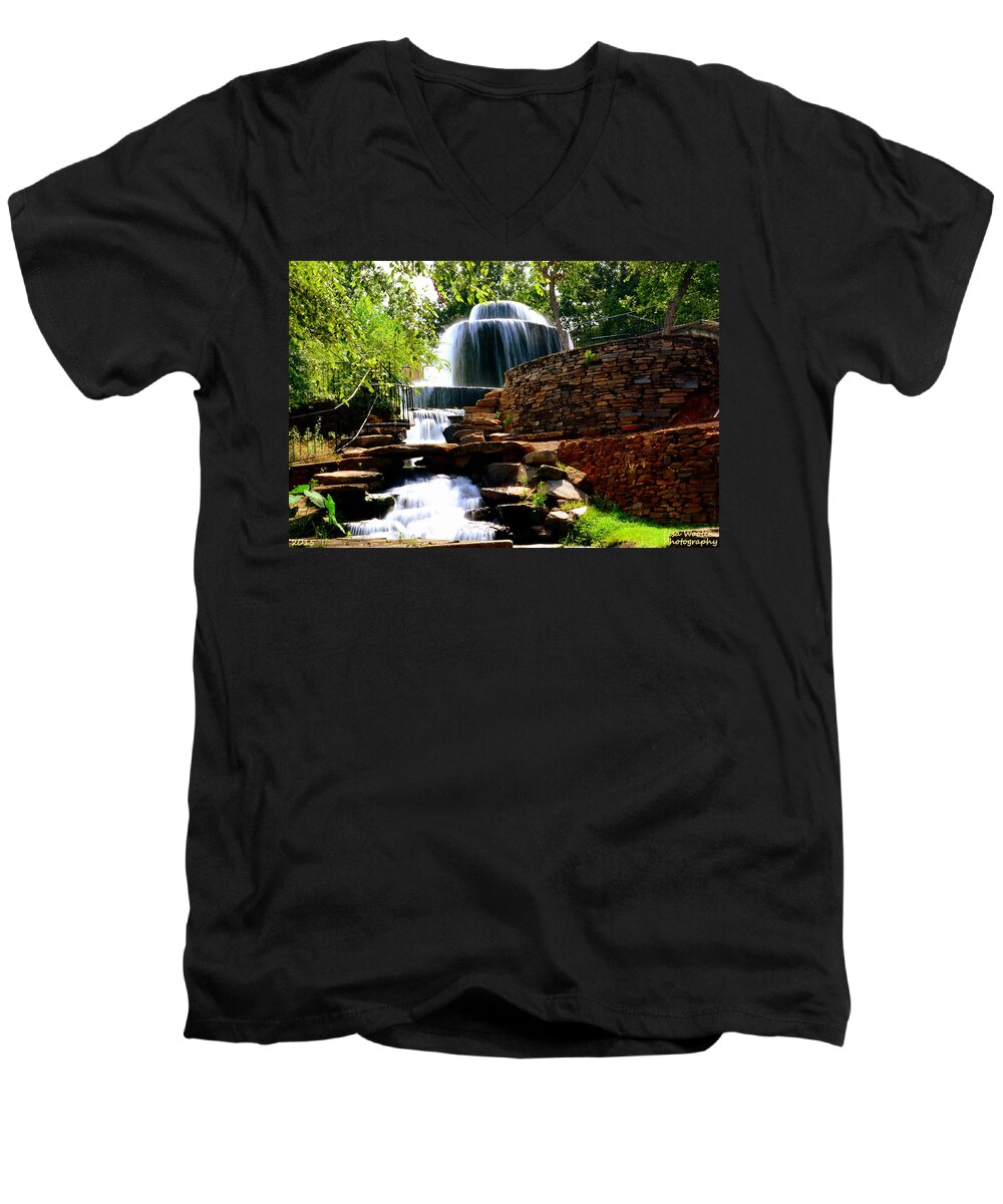 Finlay Park Men's V-Neck T-Shirt featuring the photograph Finlay Park Columbia SC Summertime by Lisa Wooten