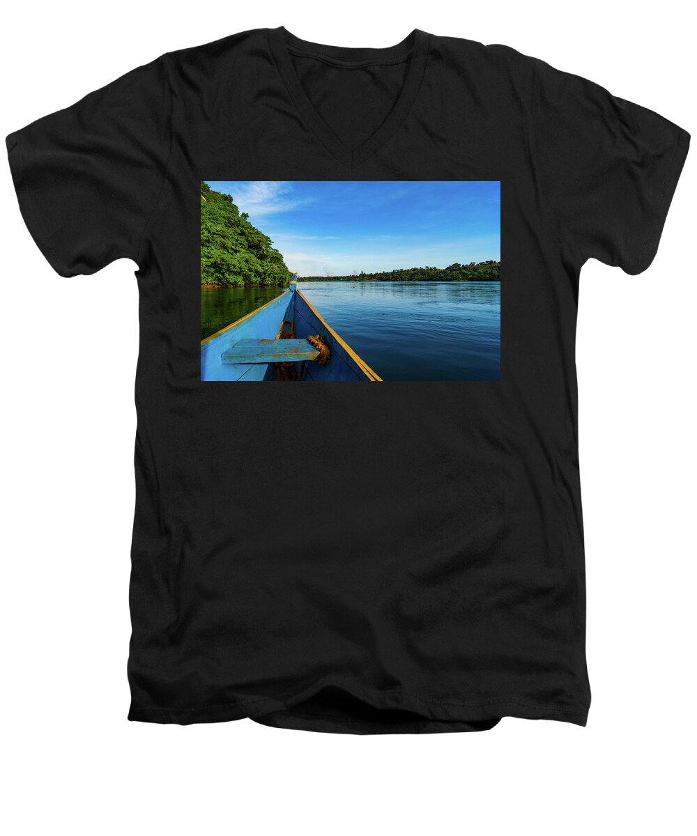 Nile River Men's V-Neck T-Shirt featuring the photograph Floating the Nile by Tim Dussault