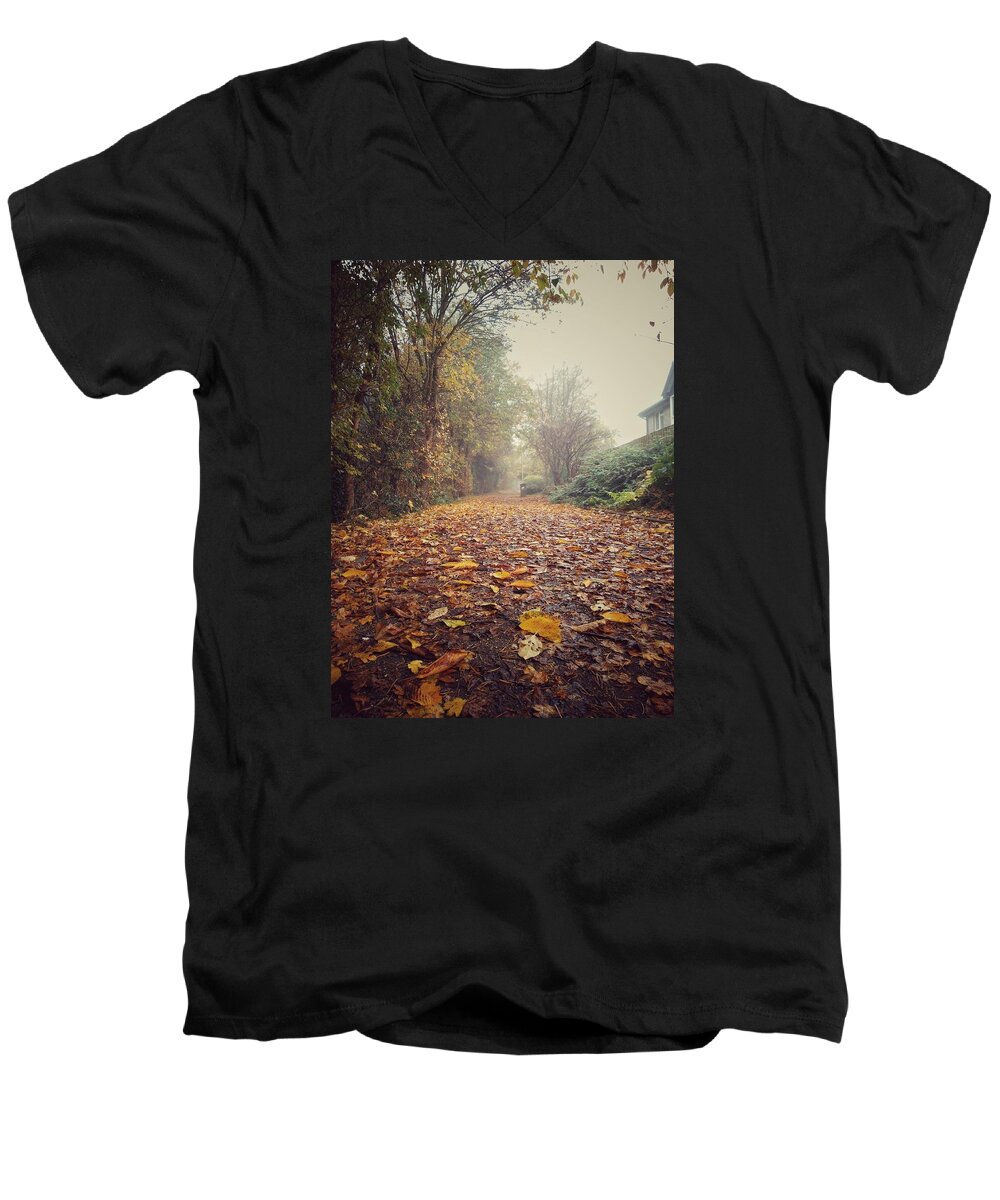British Men's V-Neck T-Shirt featuring the photograph Foggy Morning by Pedro Fernandez