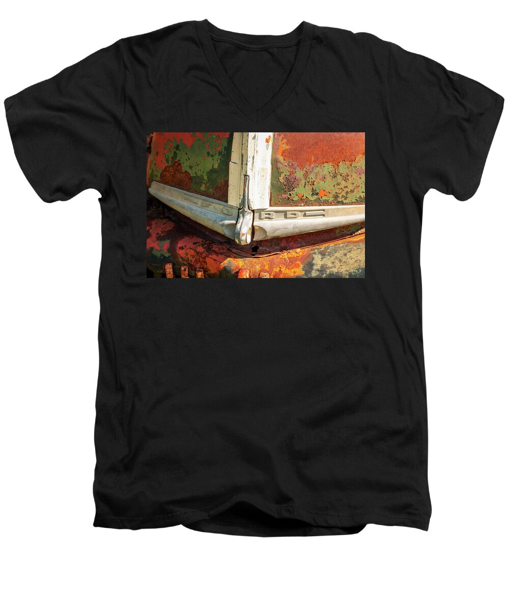 Ghost Town Men's V-Neck T-Shirt featuring the photograph Ford Truck by Jeff Phillippi