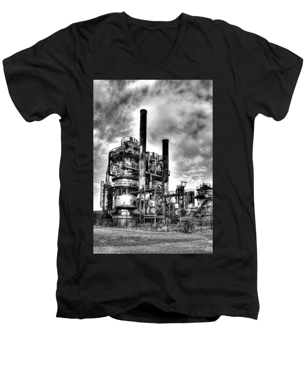 Scene Men's V-Neck T-Shirt featuring the photograph Gasworks Park, Seattle, WA by Greg Sigrist