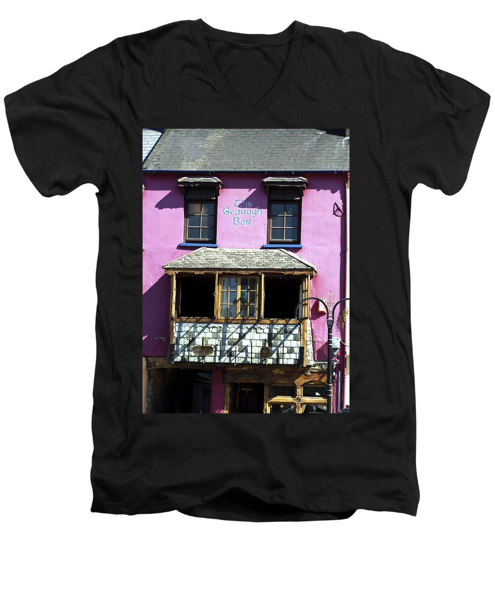 Irish Men's V-Neck T-Shirt featuring the photograph Gearagh Pub in Macroom Ireland by Teresa Mucha