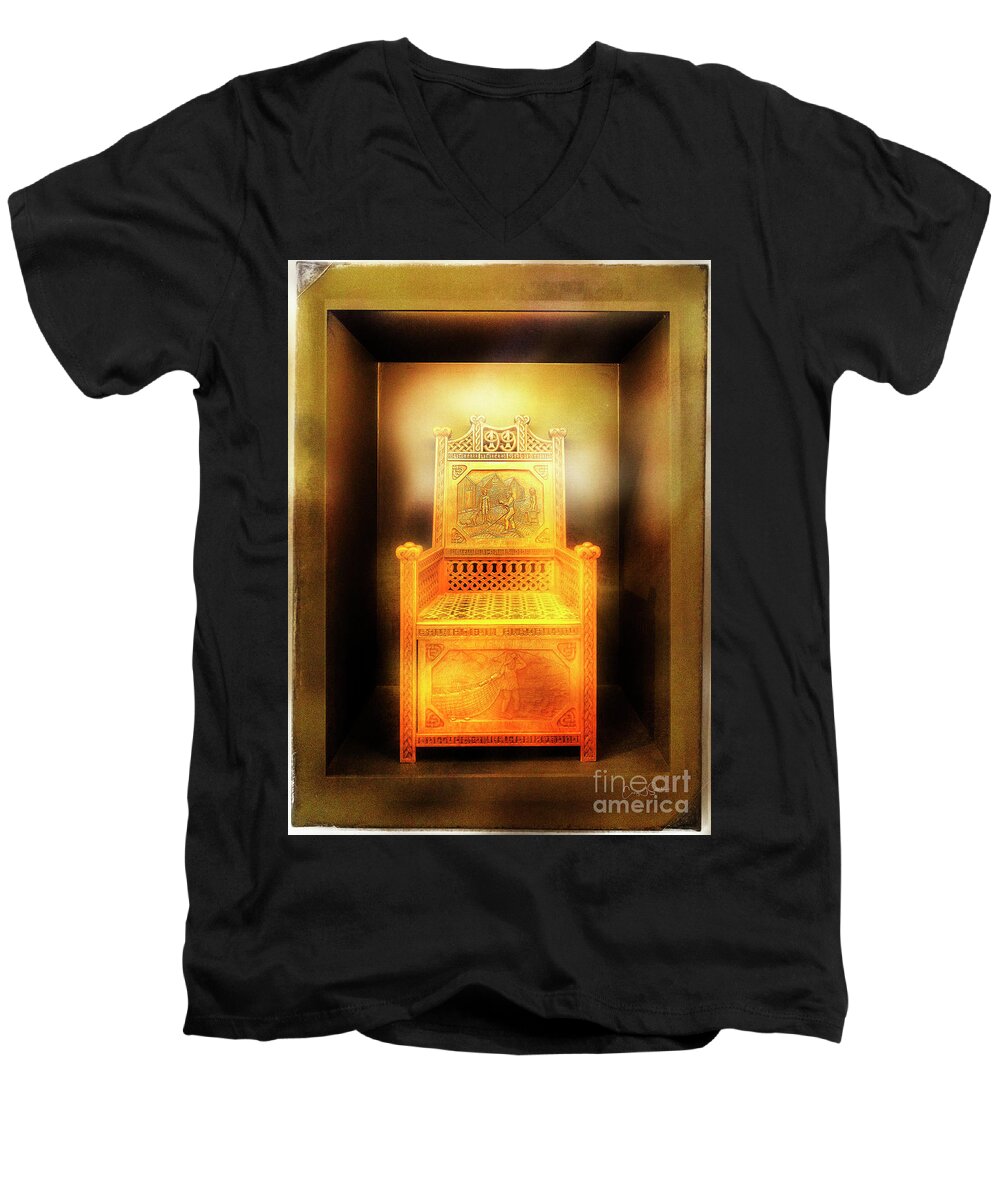Iceland Men's V-Neck T-Shirt featuring the photograph Golden Throne by Craig J Satterlee
