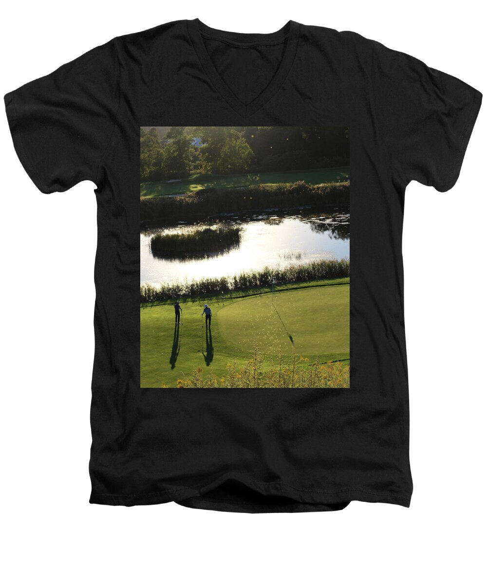 Golf Men's V-Neck T-Shirt featuring the photograph Golf - Puttering Around by Jason Nicholas