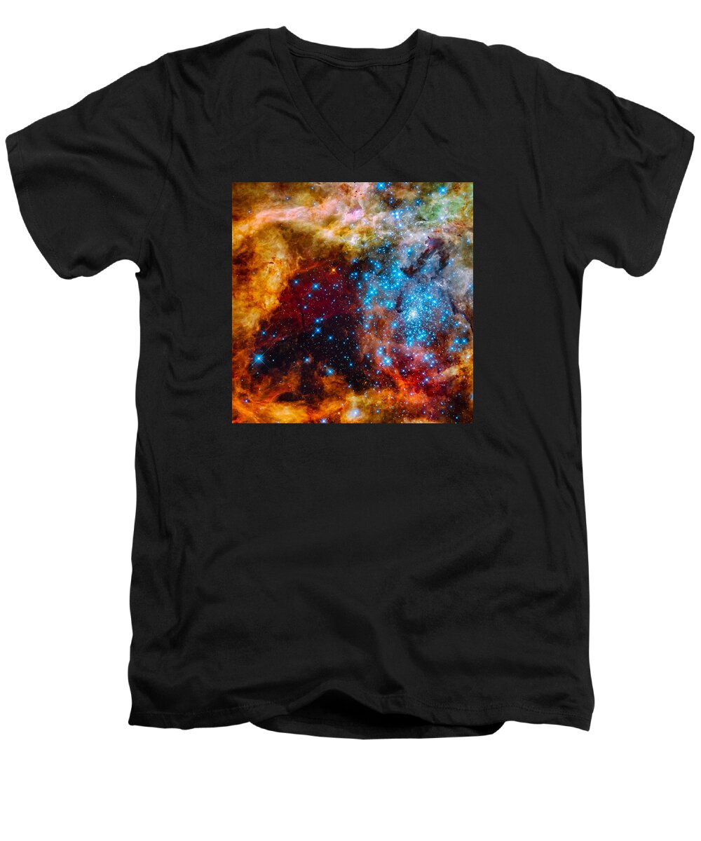 Space Exploration Men's V-Neck T-Shirt featuring the photograph Grand Star-Forming Region by Marco Oliveira