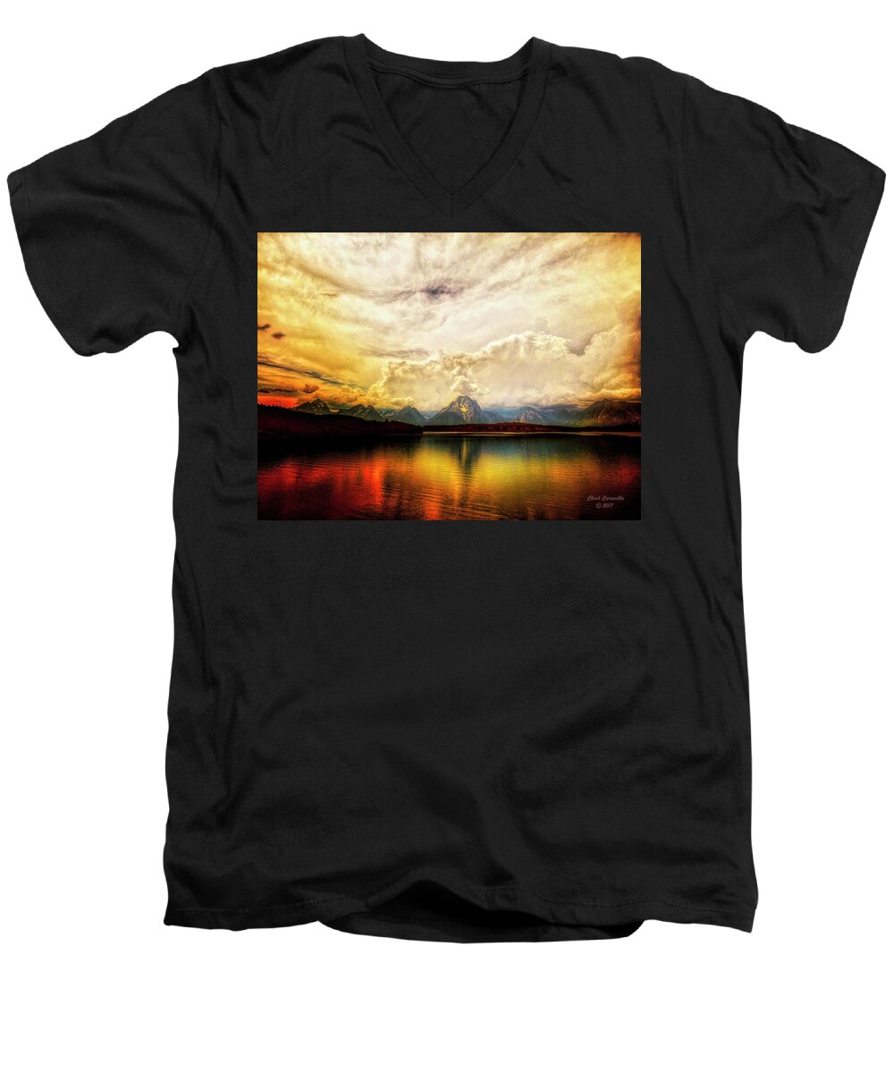 Fine Art Photography Men's V-Neck T-Shirt featuring the photograph Grand Tetons - Jenny Lake No. 2 by Chuck Caramella