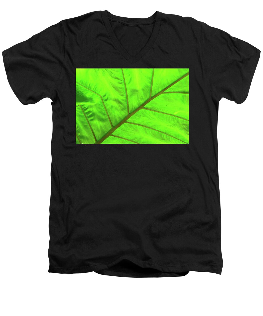 Eden Project Men's V-Neck T-Shirt featuring the photograph Green Abstract No. 5 by Helen Jackson