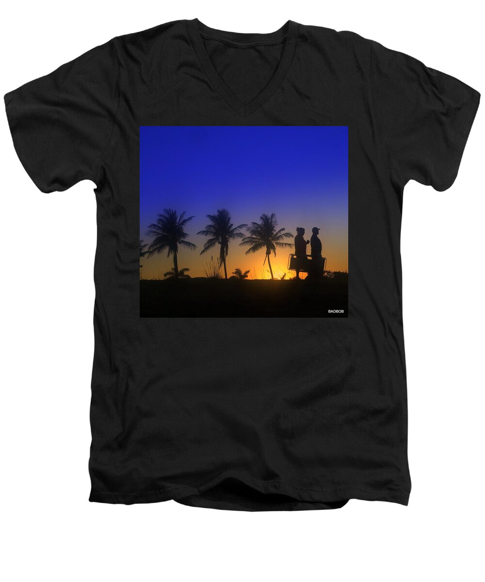 Sunset Men's V-Neck T-Shirt featuring the photograph Greg by Robert Francis