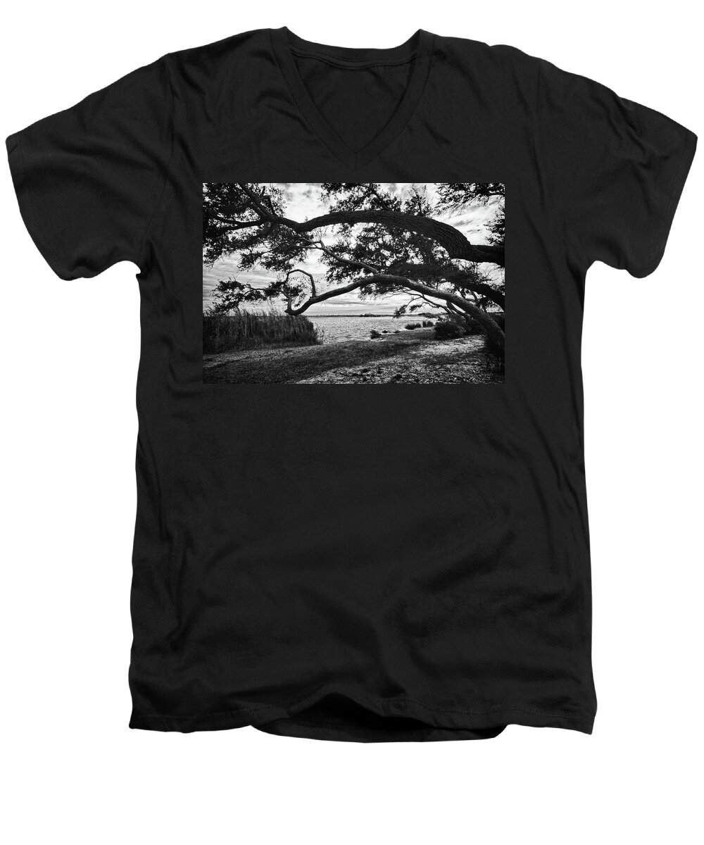 Alabama Photographer Men's V-Neck T-Shirt featuring the digital art Hanging Tree by Michael Thomas