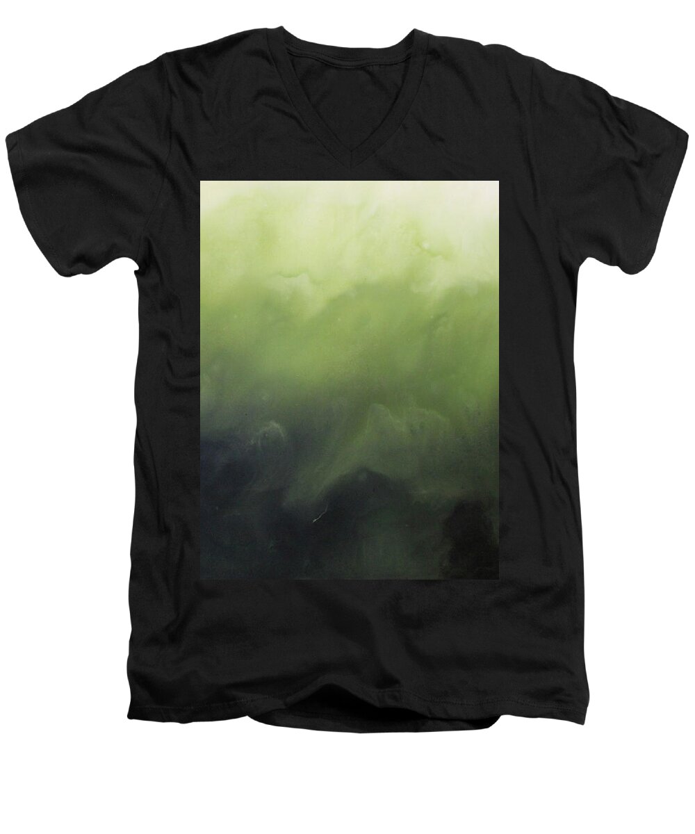 Abstract Men's V-Neck T-Shirt featuring the painting Hanna by Melissa Toppenberg