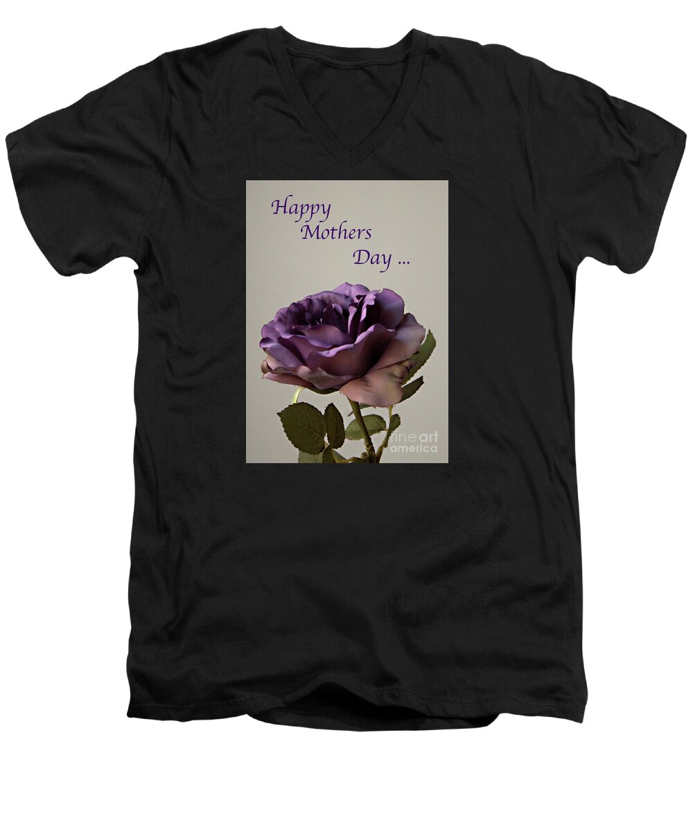 Card Men's V-Neck T-Shirt featuring the photograph Happy Mothers Day No. 2 by Sherry Hallemeier