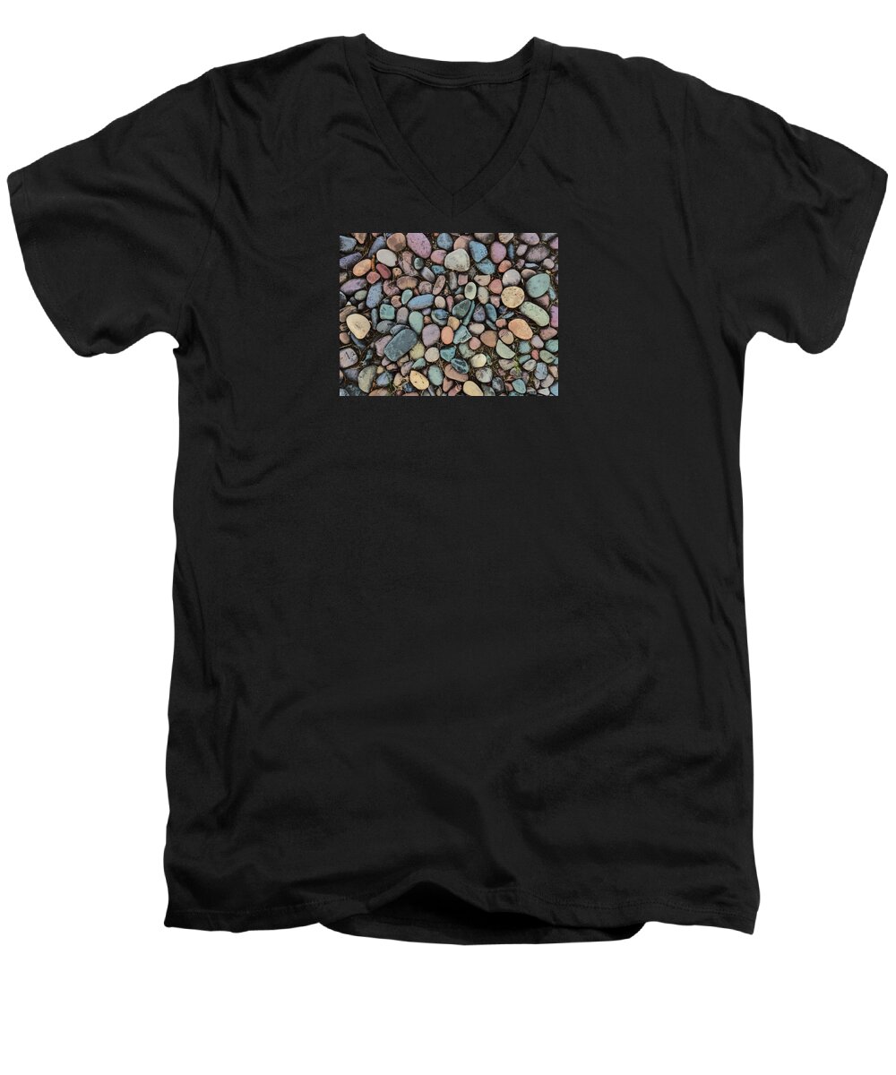 Stones Men's V-Neck T-Shirt featuring the photograph Heightened Stones by Stan Magnan
