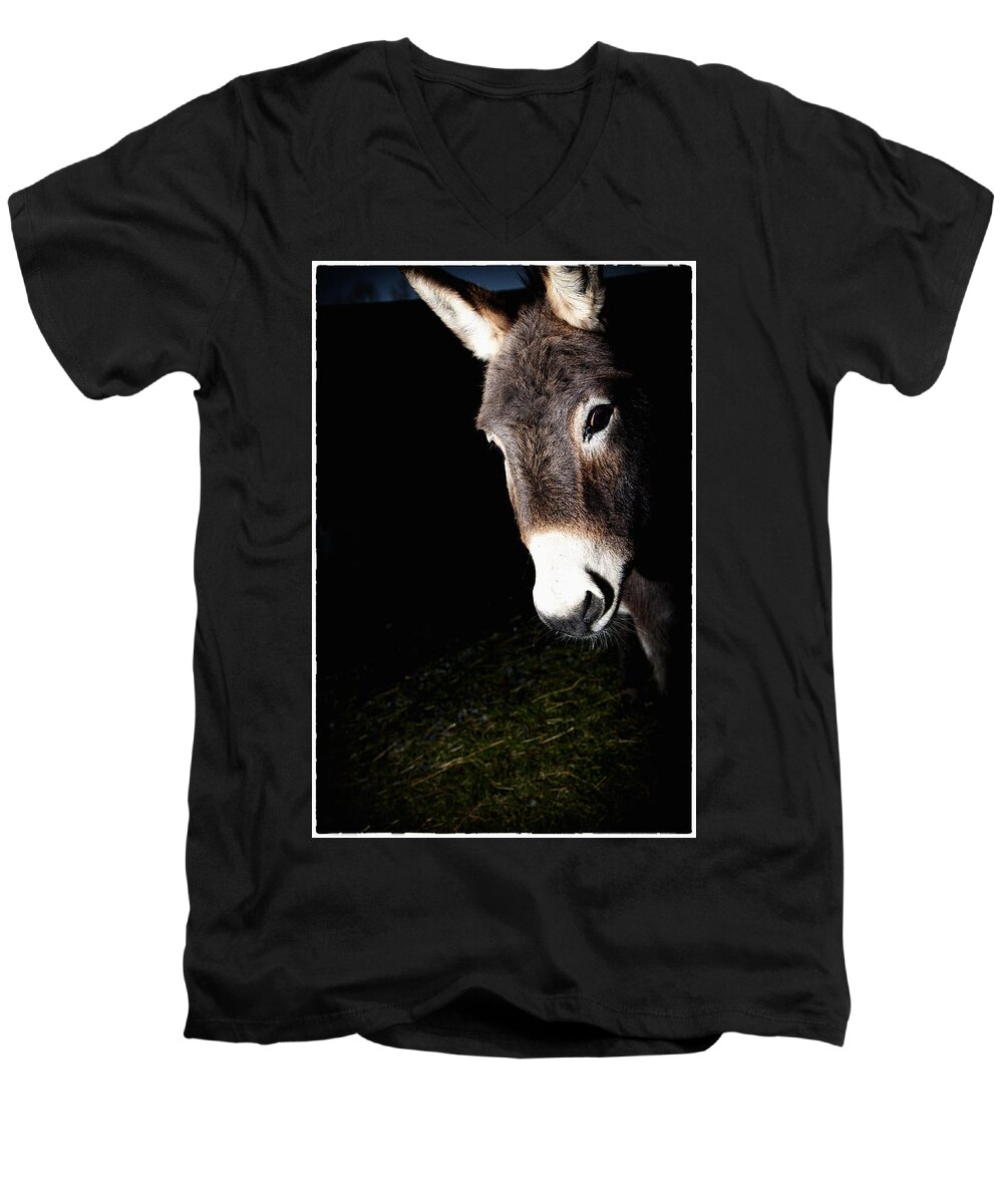 Donkey Men's V-Neck T-Shirt featuring the photograph Hello by Monte Arnold