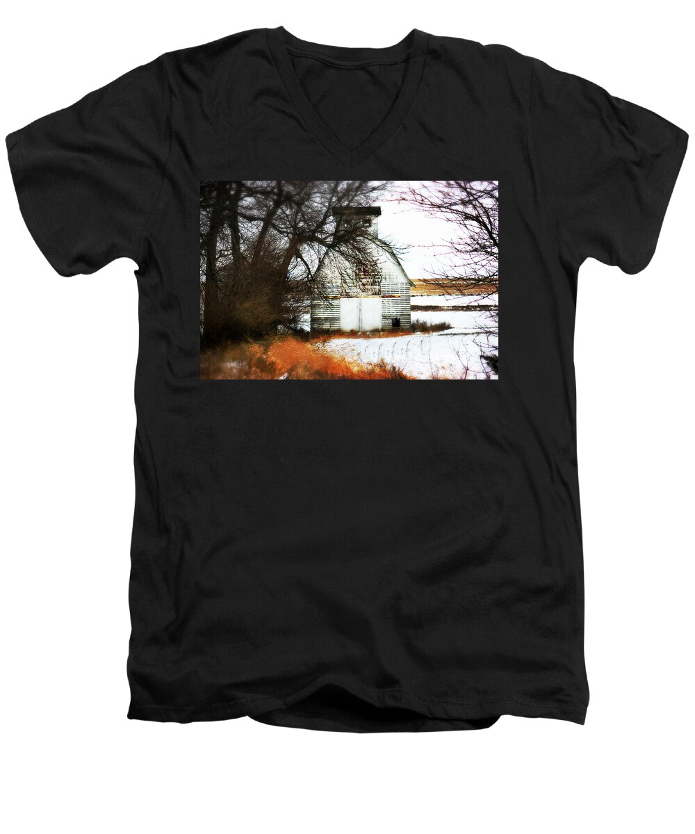 Barn Men's V-Neck T-Shirt featuring the photograph Hello there by Julie Hamilton