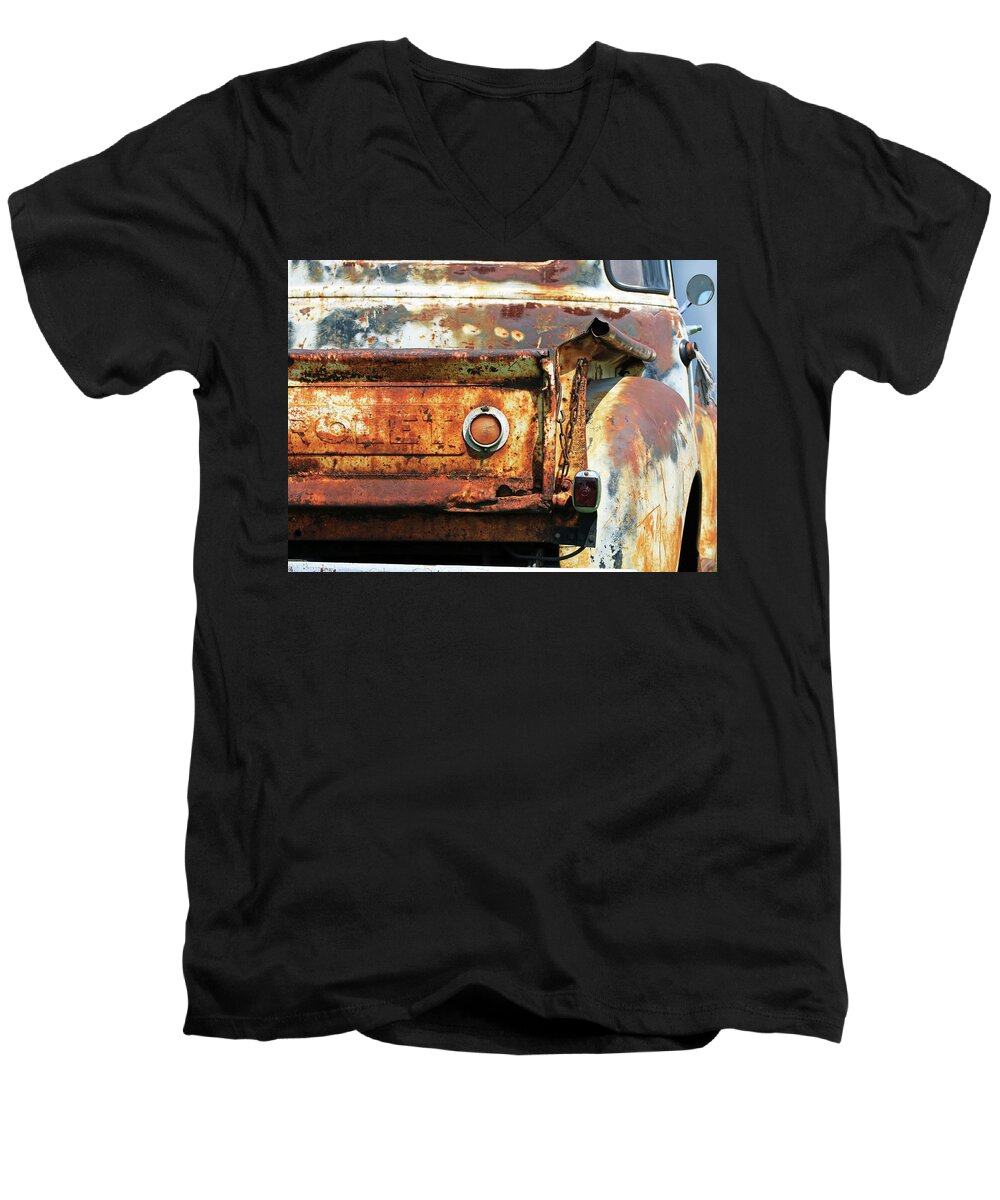 Rural Men's V-Neck T-Shirt featuring the photograph I Am A Little Rusty by Christopher McKenzie