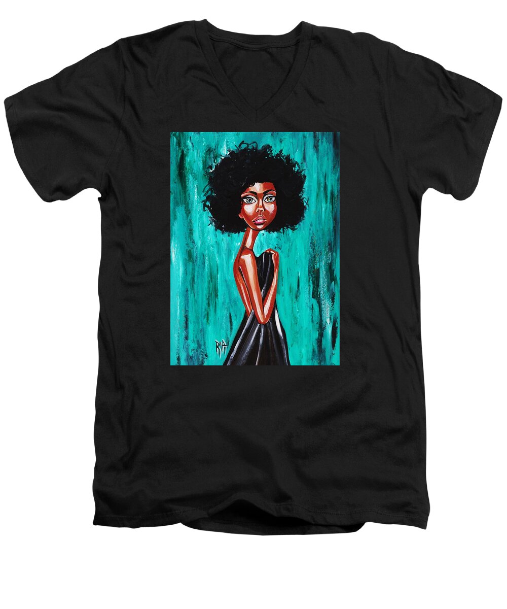 Afro Men's V-Neck T-Shirt featuring the photograph If From Past Sins Ive Been Washed Clean-why Do I Feel So Dirty by Artist RiA