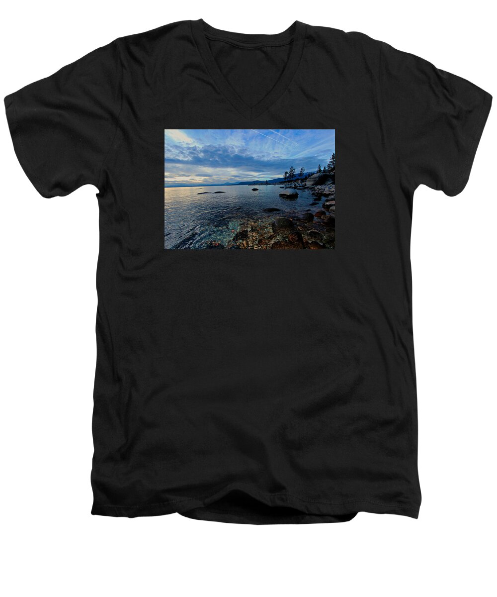 Lake Tahoe Men's V-Neck T-Shirt featuring the photograph Immersed by Sean Sarsfield