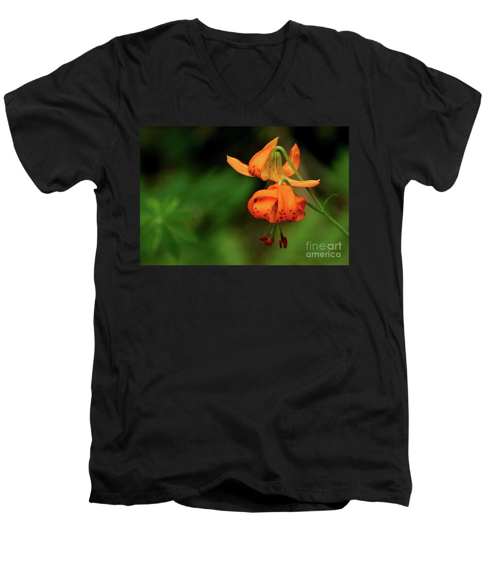 Flower Men's V-Neck T-Shirt featuring the photograph In The Wild by Sheila Ping