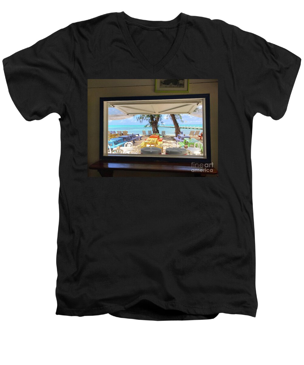 Rum Point Men's V-Neck T-Shirt featuring the photograph Island Bar View by Jerry Hart