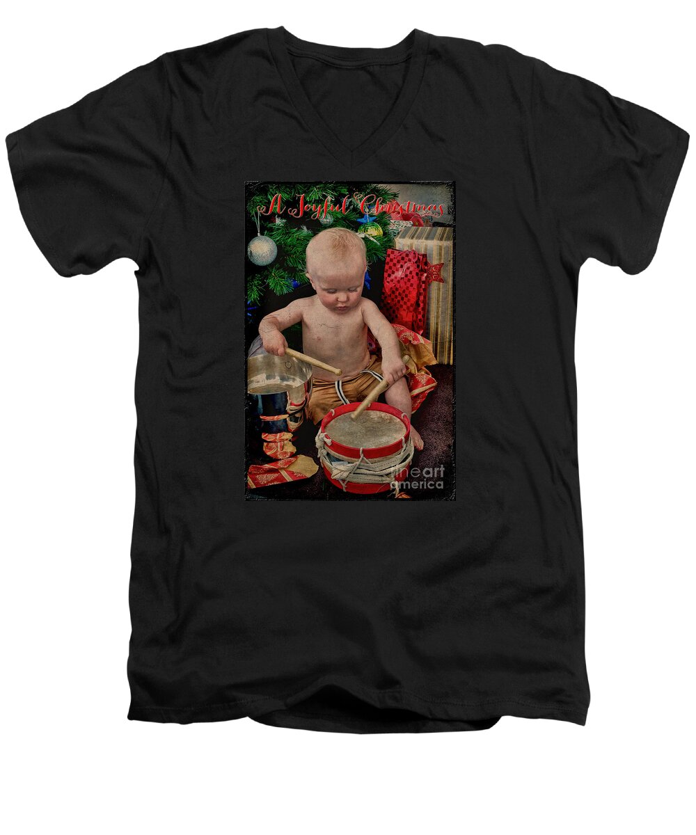 Baby Men's V-Neck T-Shirt featuring the photograph Joyful Christmas by Karen Lewis