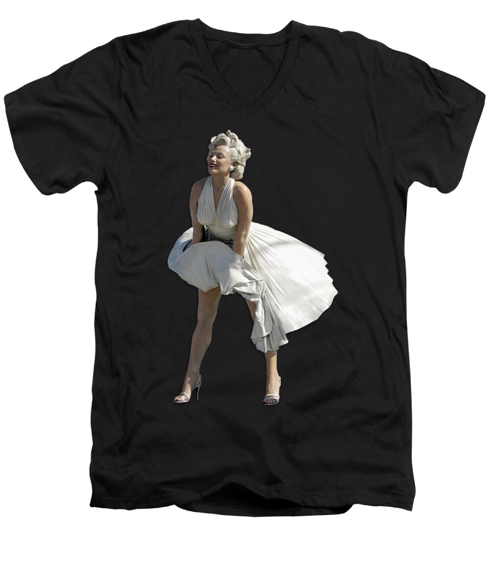 Fashion Men's V-Neck T-Shirt featuring the photograph Key West Marilyn - Special Edition by Bob Slitzan