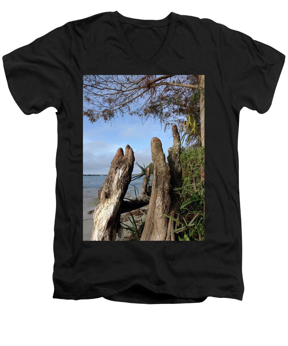 Mighty Sight Studio Men's V-Neck T-Shirt featuring the photograph Knees by Steve Sperry