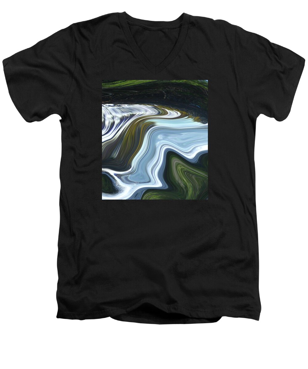 Ocean Men's V-Neck T-Shirt featuring the digital art Lands End by Kerri Ligatich