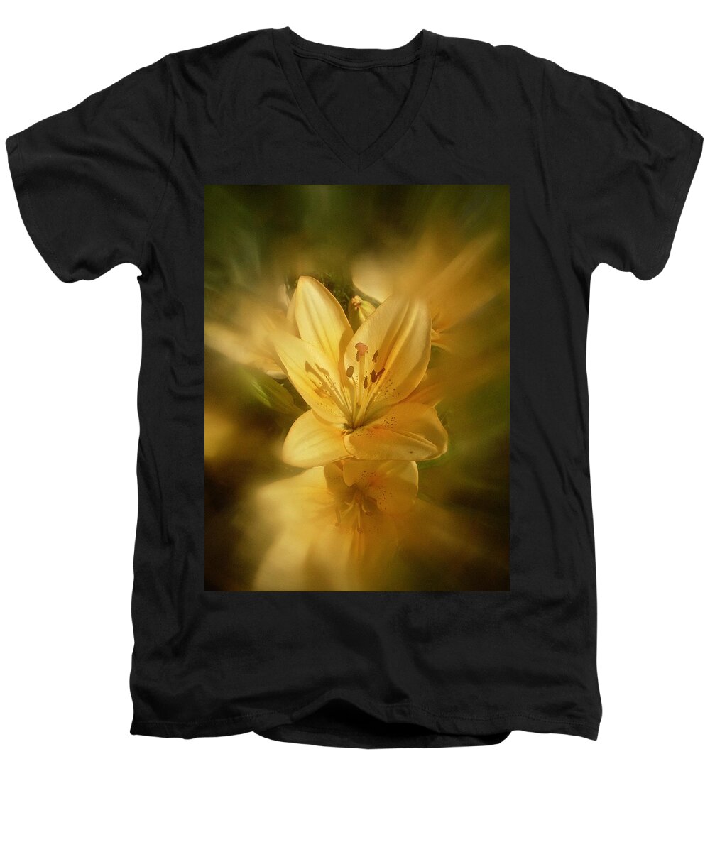 Tiger Lily Men's V-Neck T-Shirt featuring the photograph Lily be Mine by Richard Cummings