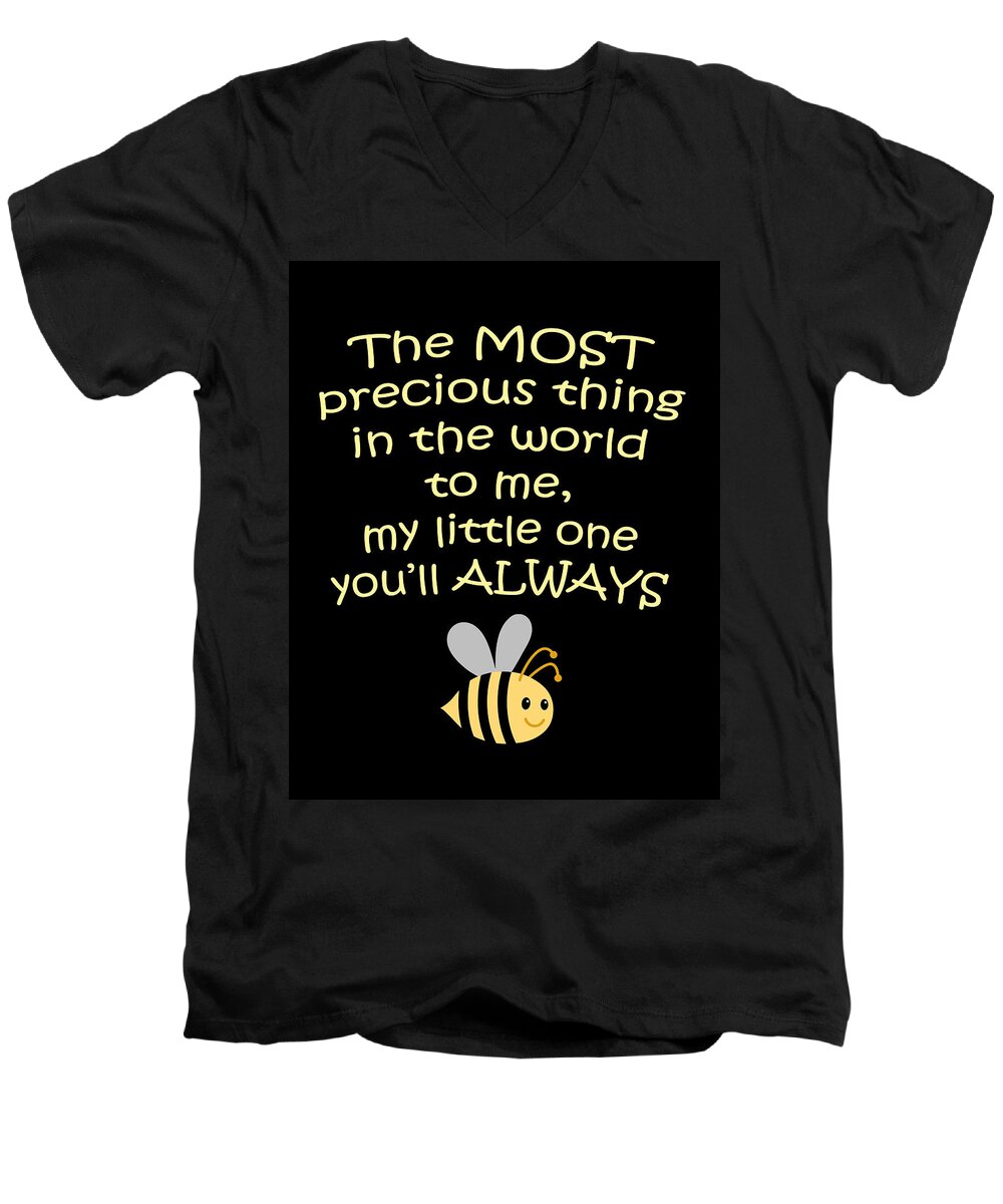 Child Men's V-Neck T-Shirt featuring the digital art Little One You'll Always Bee Print by Inspired Arts