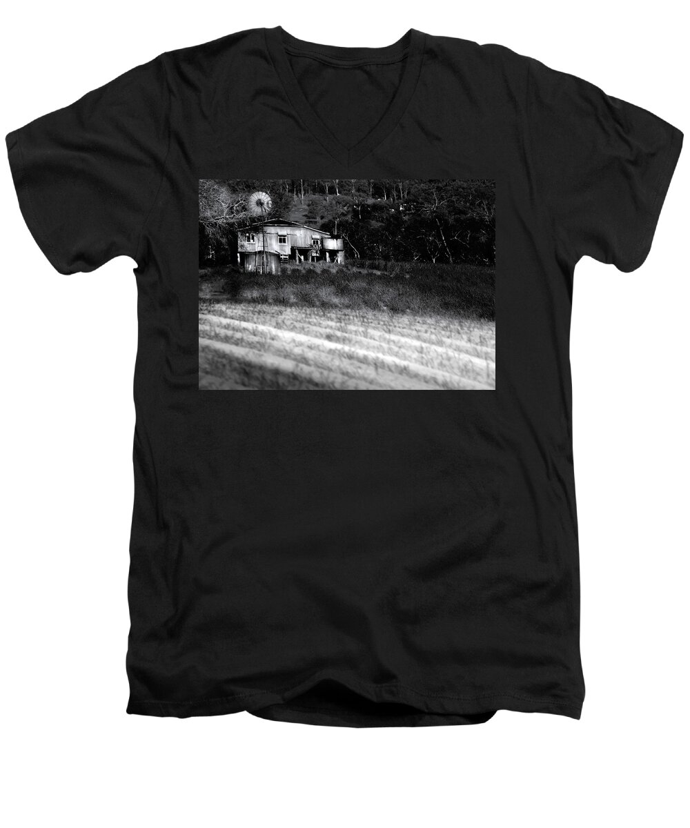 Landscapes Men's V-Neck T-Shirt featuring the photograph Living on the Land by Holly Kempe