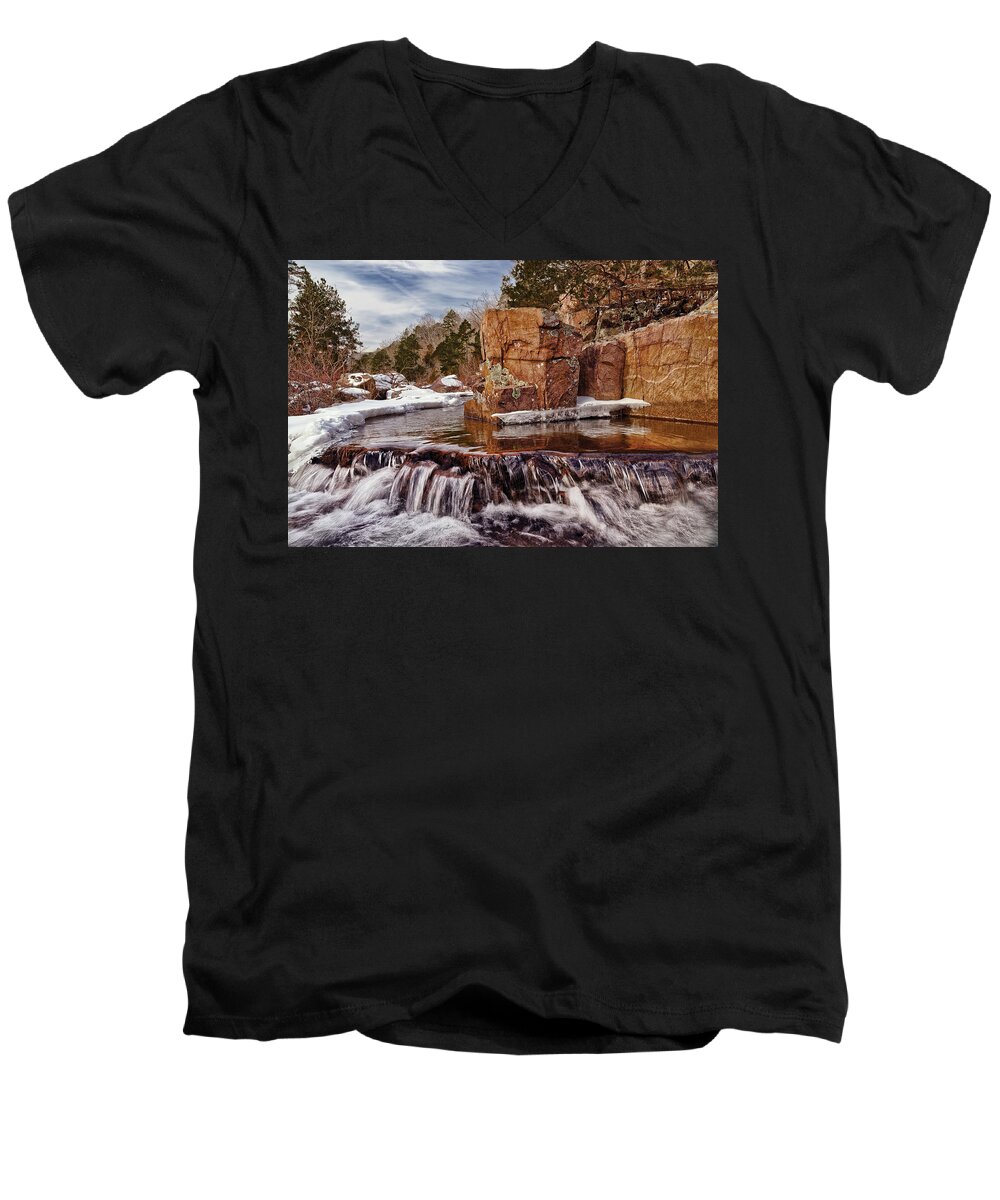 Water Men's V-Neck T-Shirt featuring the photograph Lower Rock Creek by Robert Charity