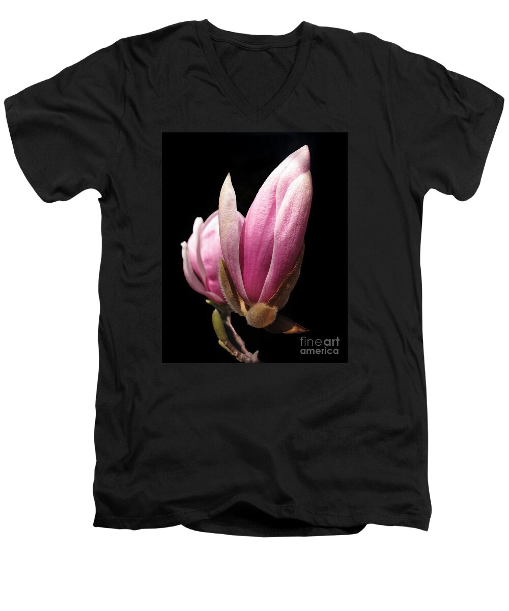 Nature Men's V-Neck T-Shirt featuring the photograph Magnolia Tulip Tree Blossom by Arlene Carmel