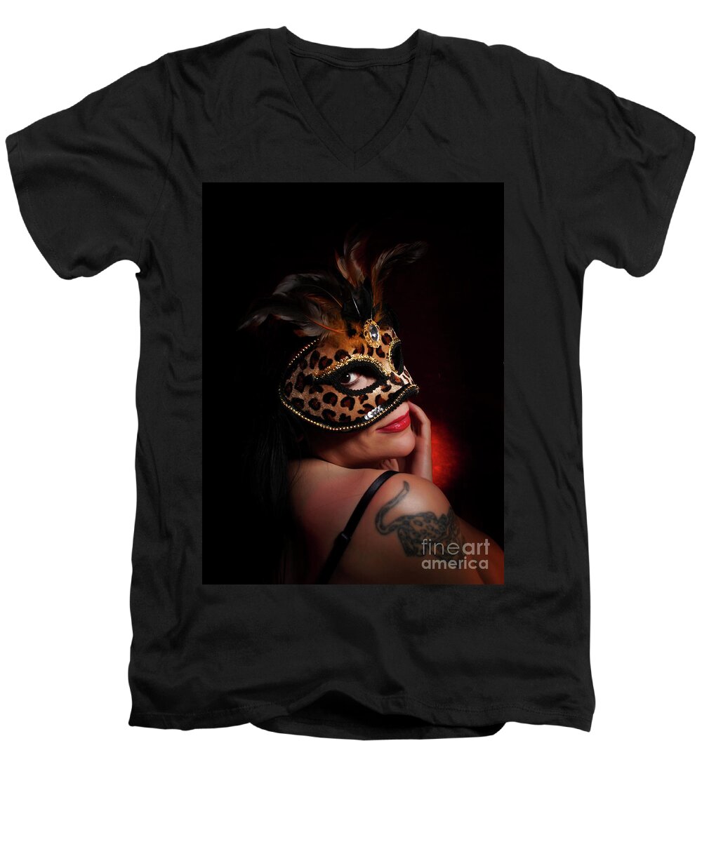 Dorothy Lee Photography. Photography Men's V-Neck T-Shirt featuring the photograph Masquerade Smile by Dorothy Lee