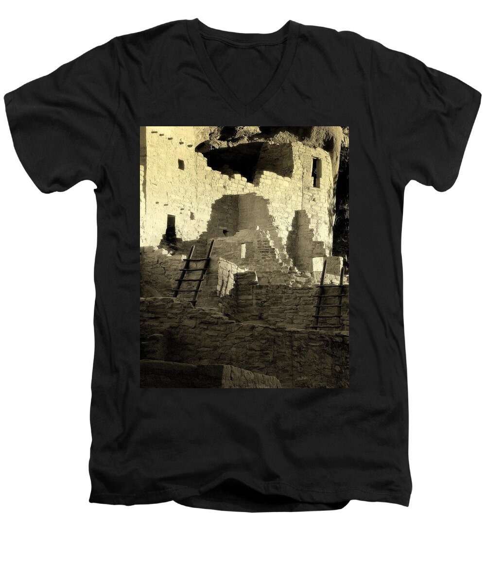 Mesa Verde Men's V-Neck T-Shirt featuring the photograph Mesa Verde.. by Al Swasey
