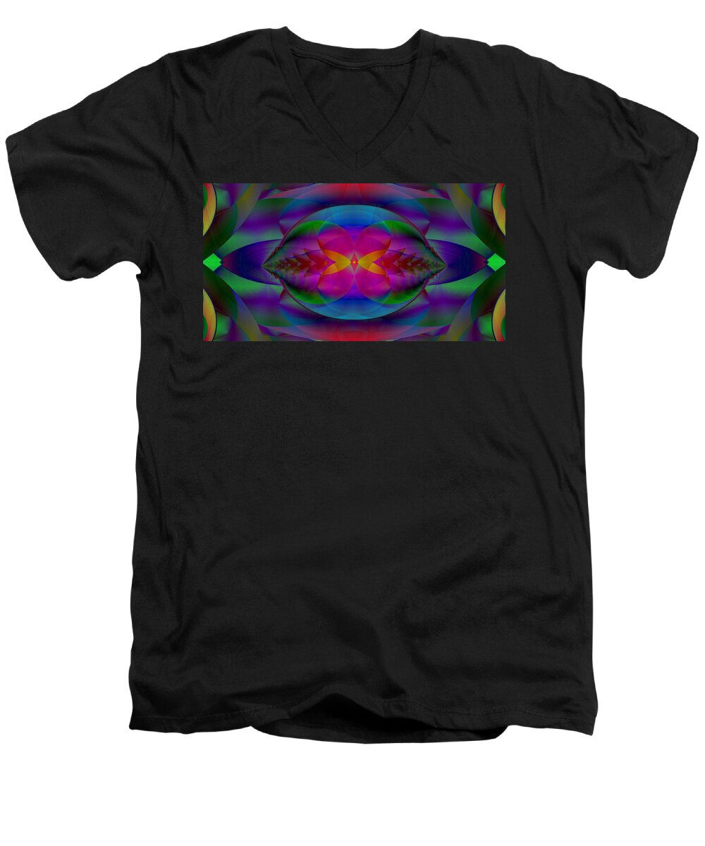 Migrating Dimensions Men's V-Neck T-Shirt featuring the digital art Migrating Dimensions by Mike Breau