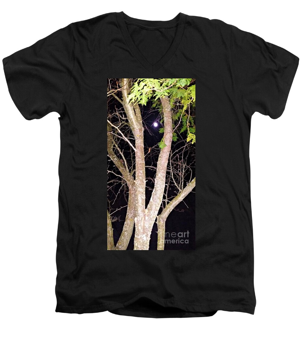 Tree Men's V-Neck T-Shirt featuring the photograph Miles Away by Diamante Lavendar