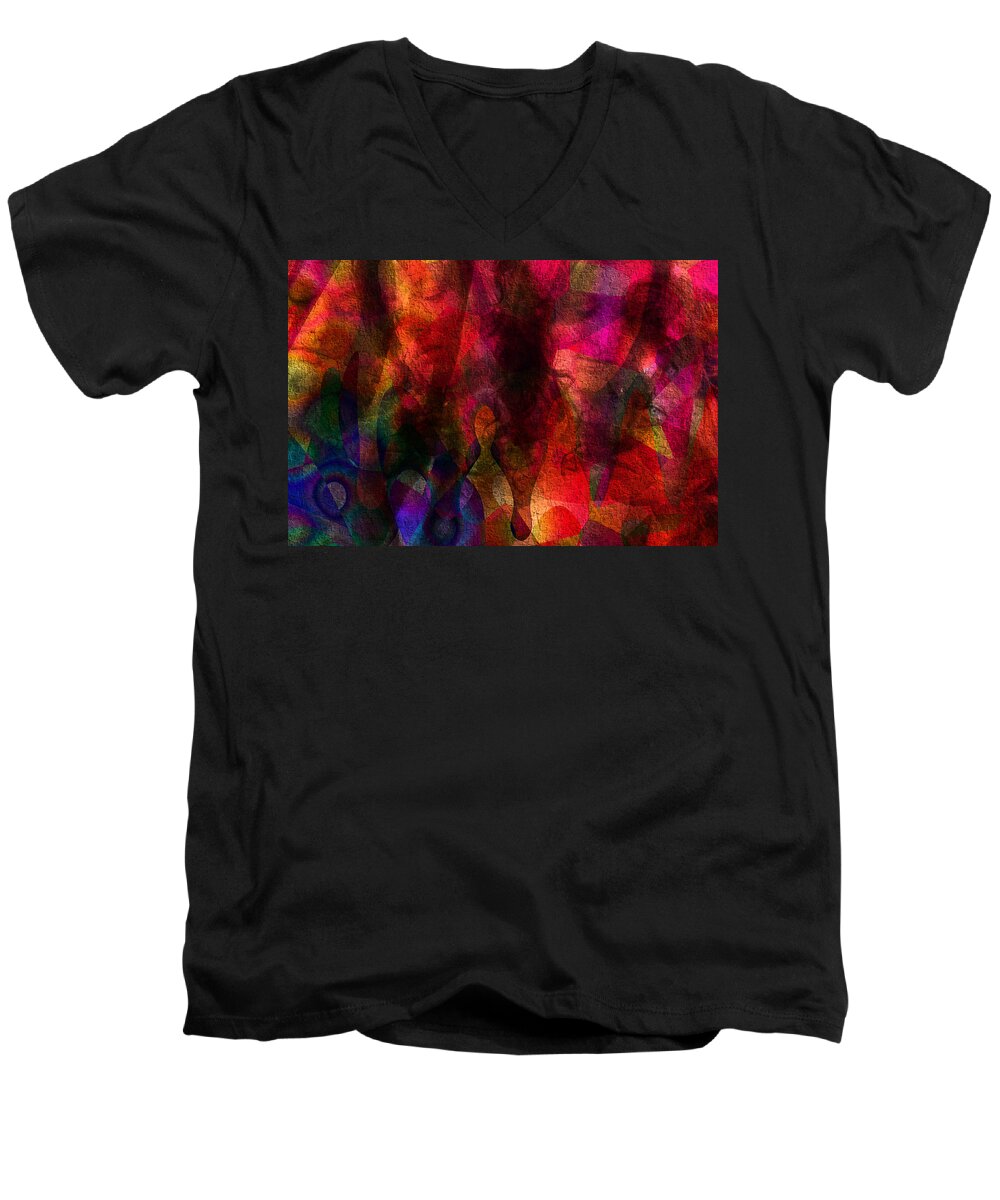 Moods In Abstract Men's V-Neck T-Shirt featuring the digital art Moods in Abstract by Kiki Art