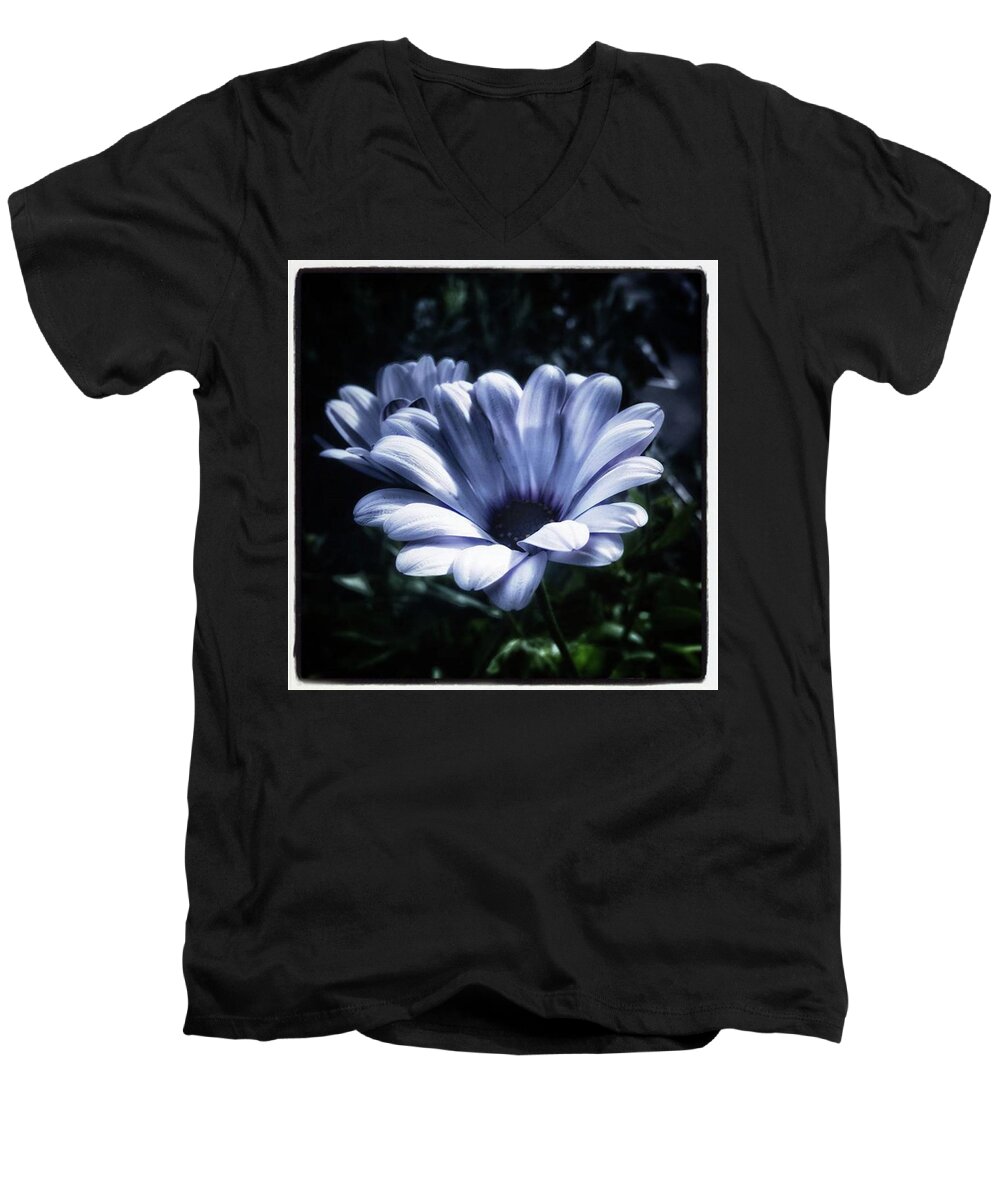 Flower Men's V-Neck T-Shirt featuring the photograph Moonlit Petals. From The Beautiful by Mr Photojimsf