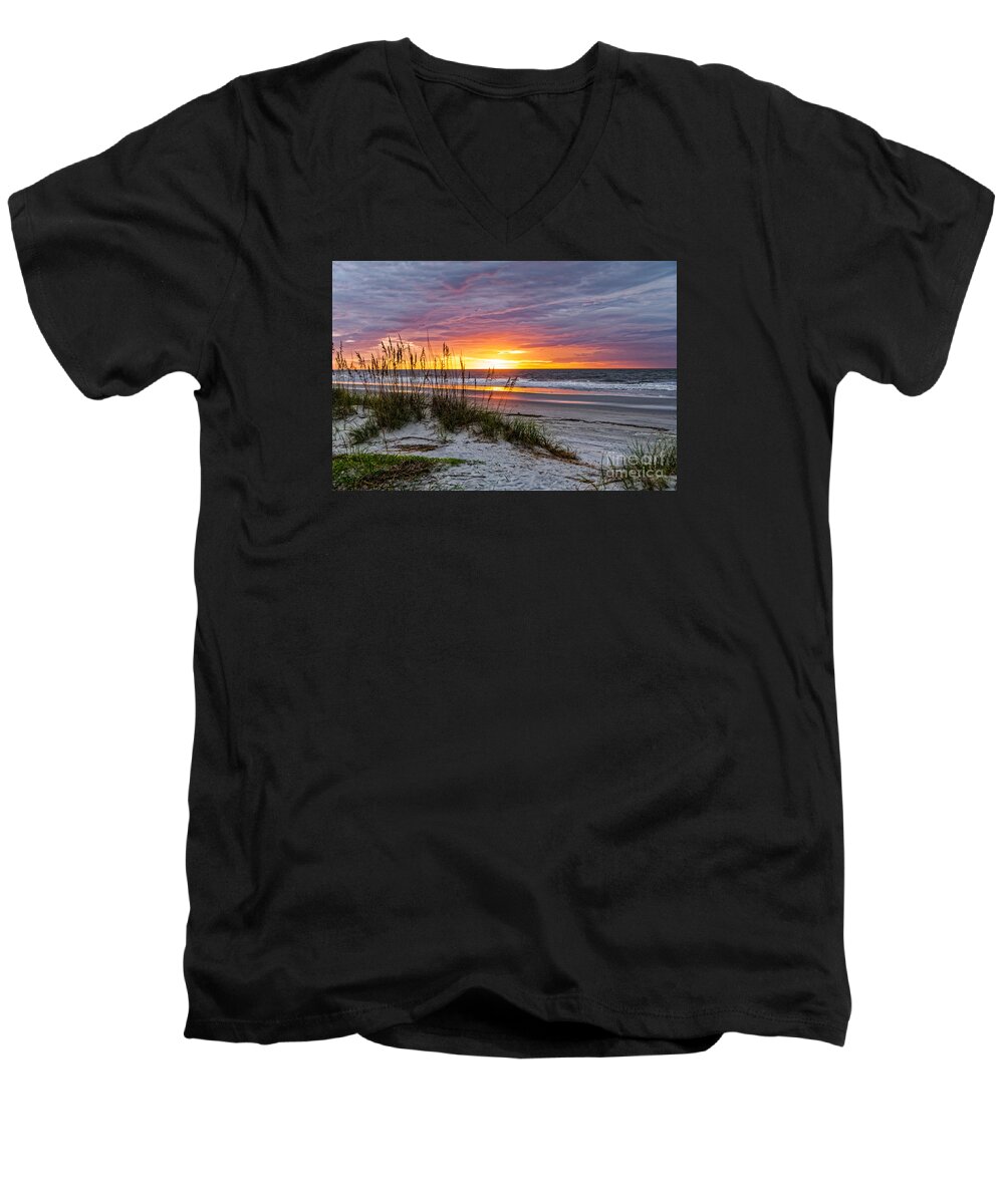 Hilton Head Men's V-Neck T-Shirt featuring the photograph Morning Has Broken by Paul Mashburn
