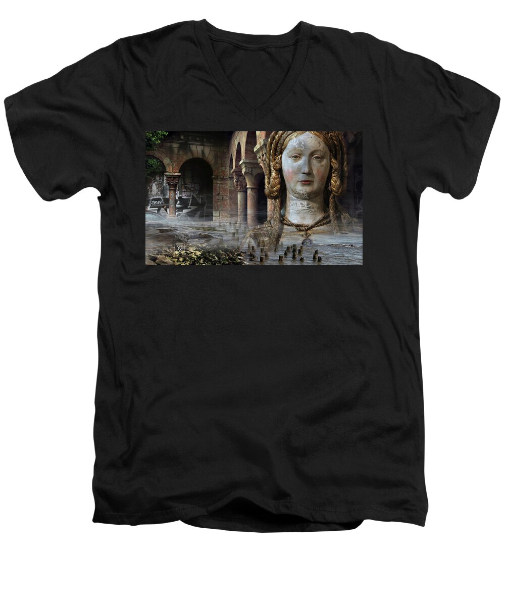 Graffiti Men's V-Neck T-Shirt featuring the photograph Mother Earth by Yvonne Wright
