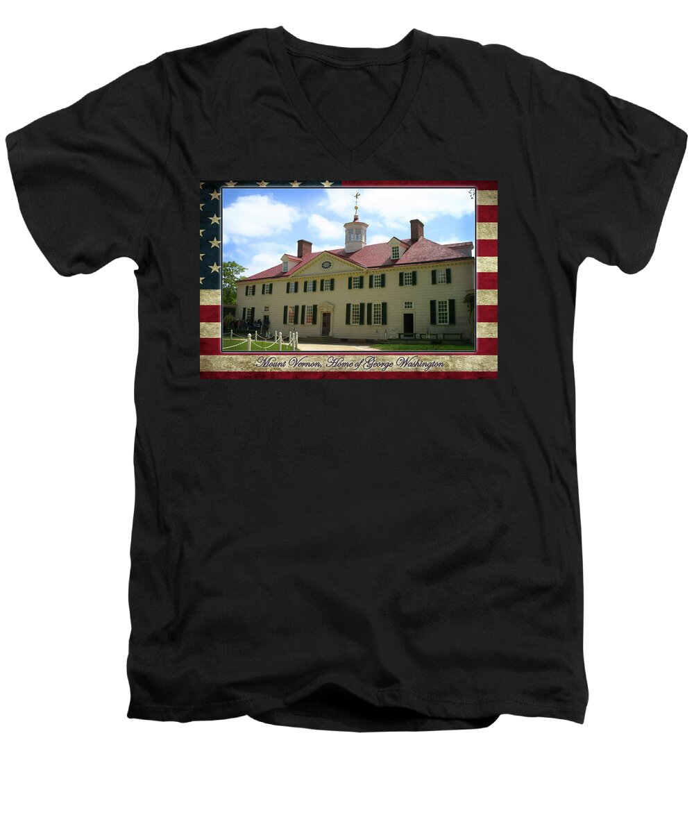 President Washington Men's V-Neck T-Shirt featuring the photograph Mount Vernon Home of George Washington by Anthony Jones