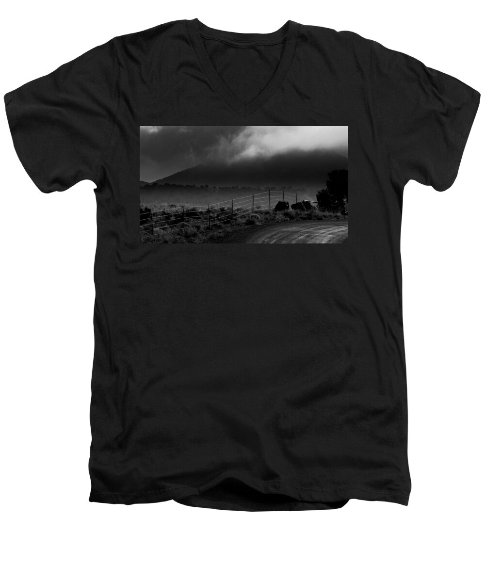 Mountains Men's V-Neck T-Shirt featuring the photograph Mountain Light.. by Al Swasey